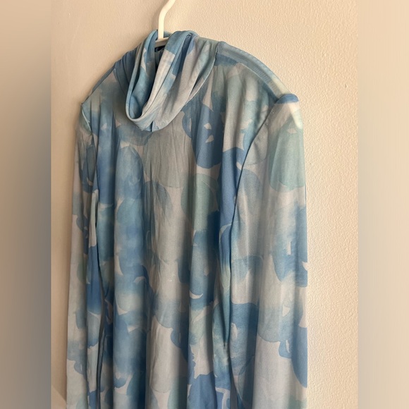 Ganni blue floral print turtleneck top - Picture 9 of 10